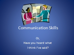 Communication Skills