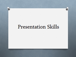 Presentation skills
