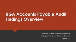 Accounts Payable Audit Findings Update for FACS