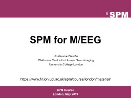 SPM for M/EEG - FIL | UCL - University College London