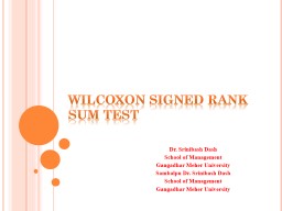 Wilcoxon Signed Rank Sum Test - Gangadhar Meher University