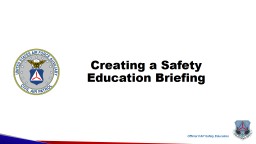 Creating a Safety Briefing - Civil Air Patrol