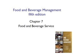 Food and Beverage Managment 5th Edition 2019