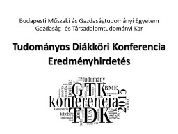 PowerPoint bemutató - BME GTK