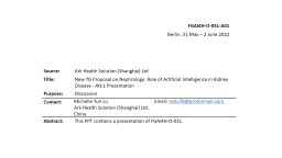 Role of Artificial Intelligence in Kidney Disease - Att.1 Presentation