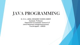 JAVA PROGRAMMING - JMC