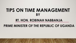 TIPS ON TIME MANAGEMENT