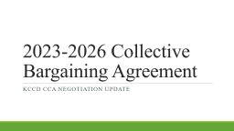 2023-2026 Collective Bargaining Agreement - KCCD CCA