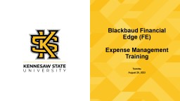 Financial Edge Training (PowerPoint) - Kennesaw State University