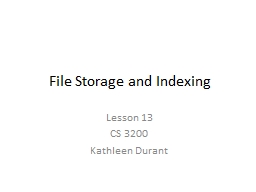 File Storage and Indexing