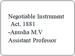 NI Act - KLE Society's Law College