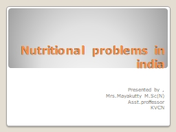 Nutritional problems in india