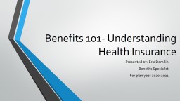 Benefits 101- Understanding Health Insurance