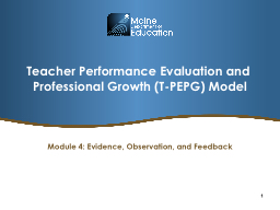 Teacher PerformanceEvaluation and Professional Growth Program