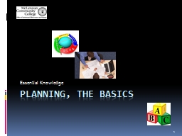 Planning, the basics - McLennan Community College
