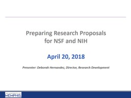Preparing Research Proposals for NSF and NIH (PPT)