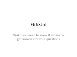 FE Exam - Colorado School of Mines
