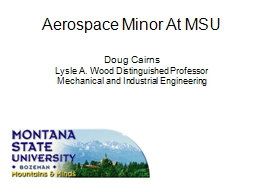 Aerospace Minor At MSU - Montana State University