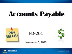 Accounts Payable FD-201 - Montana State University