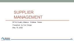 Supplier Management Presentation