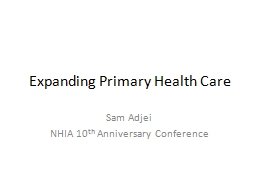 Expanding Primary Health Care - NHIS