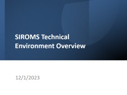 SIROMS Overview - NJ.gov