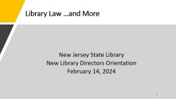 Library Law - NJ State Library