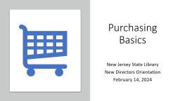 Purchasing Basics - NJ State Library