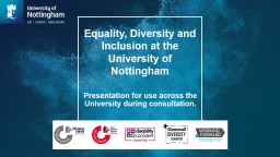 Equality, Diversity and Inclusion at the University of Nottingham