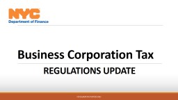 Business Corporation Tax - NYC.gov