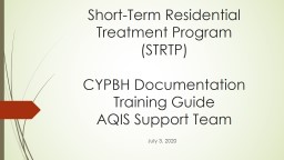 STRTP MC Documentation Training - OC Health Care Agency