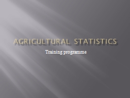 Agricultural statistics - OIC-StatCom