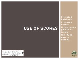 Use of Scores PowerPoint Presentation - Oregon.gov