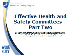 Effective Health and Safety Committees - OSHA