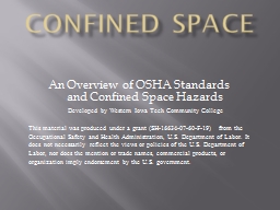 Confined Space Entry - OSHA