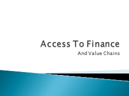 Access To Finance - Pacific Farmer Organisations