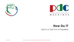 How Do I? - PDC Machines
