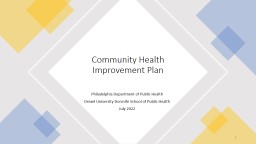 Community Health Improvement Plan - Philadelphia