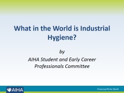 PowerPoint Presentation - Pittsburgh Section AIHA