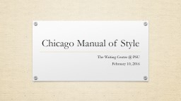 Chicago Style - Pittsburg State University
