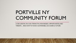 Portville SWOT Analysis PowerPoint Presentation
