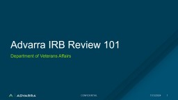 Advarra IRB Review 101 - VA Research