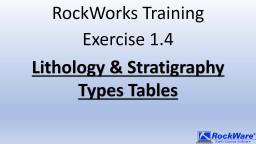RockWorks Training - RockWare
