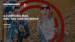 Advertising mail first time user incentive
