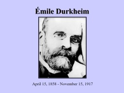 Émile Durkheim - Scoilnet