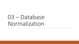 03 – Database Normalization