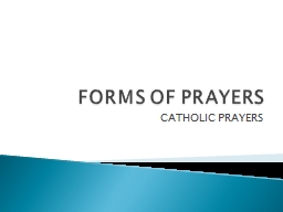 FORMS OF PRAYERS