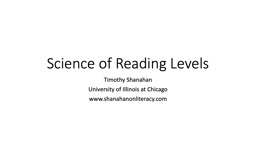 Science of Reading Levels - Shanahan on Literacy