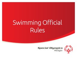 Swimming PowerPoint - Special Olympics Michigan