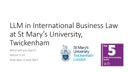LLM in International Business Law at St Mary's University ...
